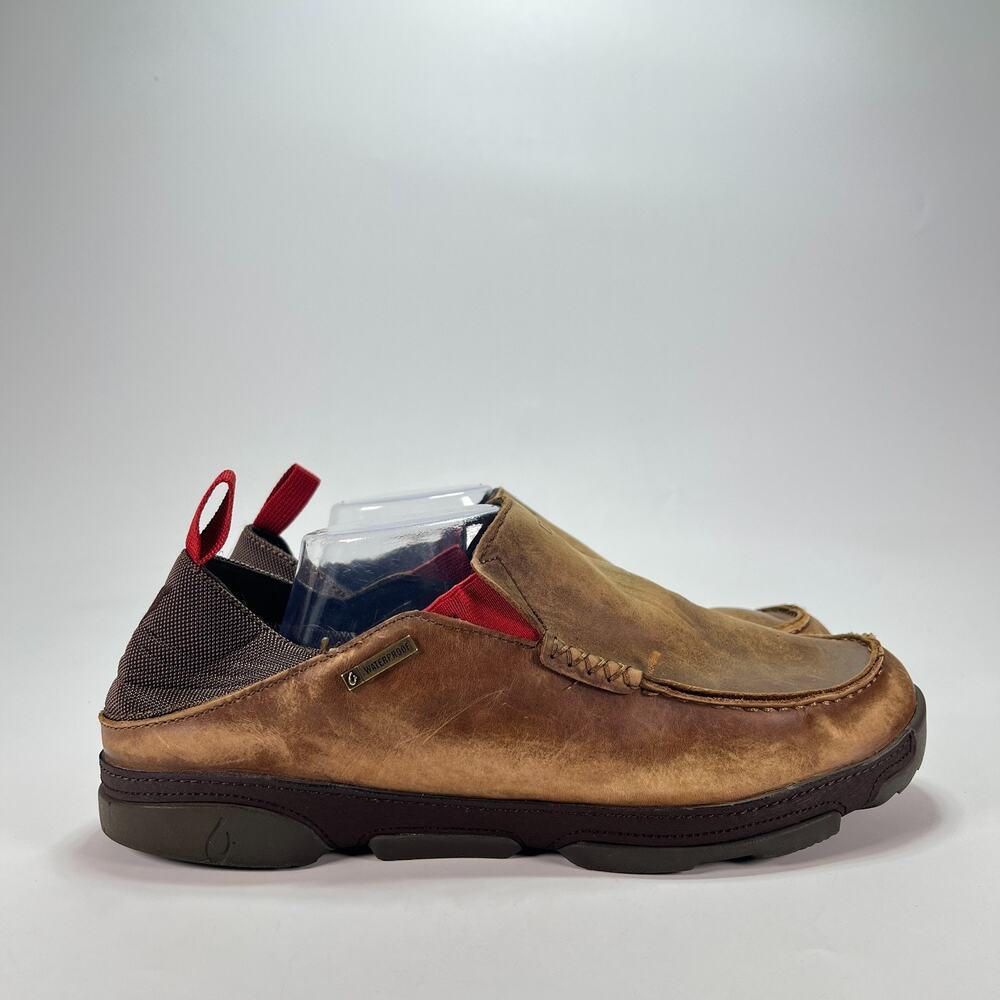 OluKai Na'i WP Brown Waterproof Casual Shoes Slip On Loafers Men's Size 10